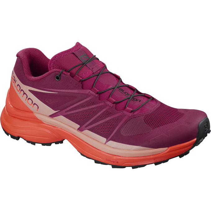 Salomon Trail Løbesko Dame Lilla / Orange - WINGS PRO 3 W (QLGOZ-3704)
